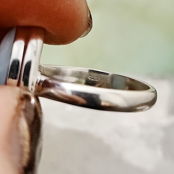 Natural Blue Larimar Ring .925 sz 6 - Picture 4 of 10